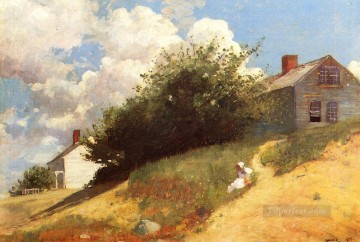  Houses Oil Painting - Houses on a Hill Realism painter Winslow Homer